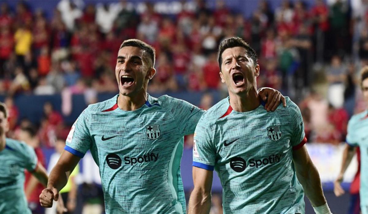 Barcelona venció al Osasuna gracias a penal anotado por Lewandowski