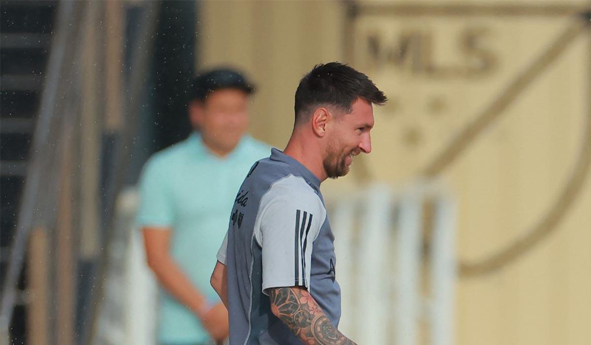 Leo Messi en uno de sus entrenamientos con el Inter Miami.