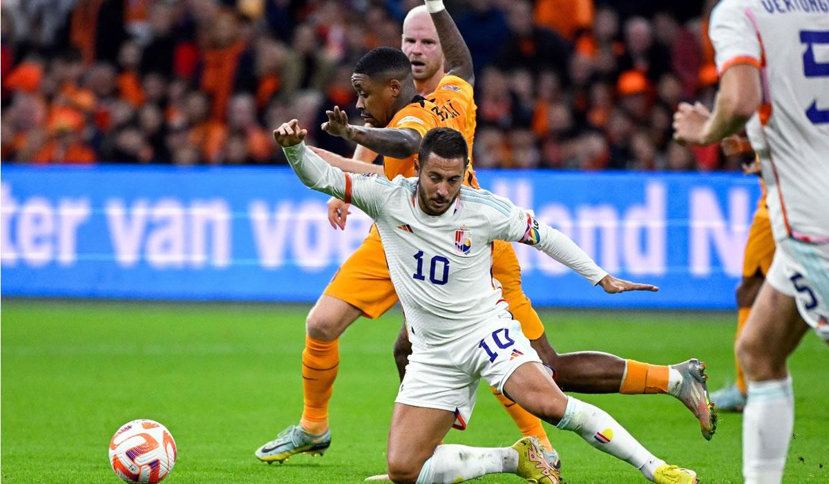 Eden Hazard vio acción en todo el partido contra Holanda.