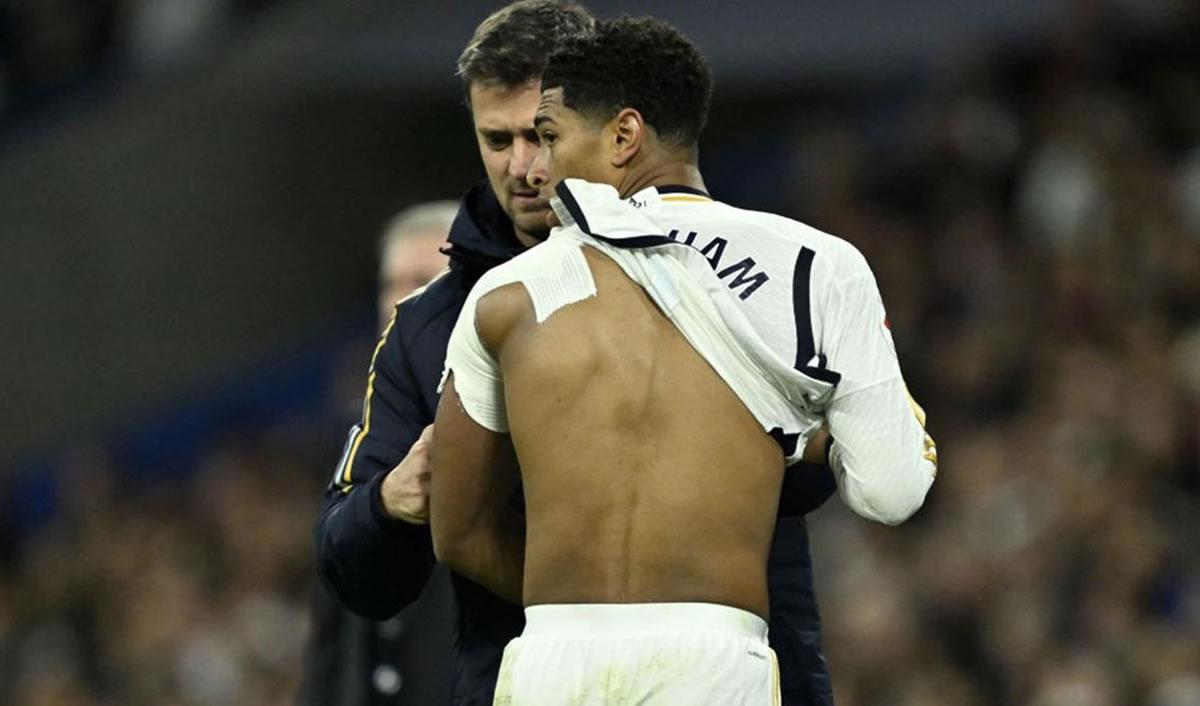 Jude Bellingham se lesionó el hombró izquierdo en el juego ante el Rayo Vallecano.