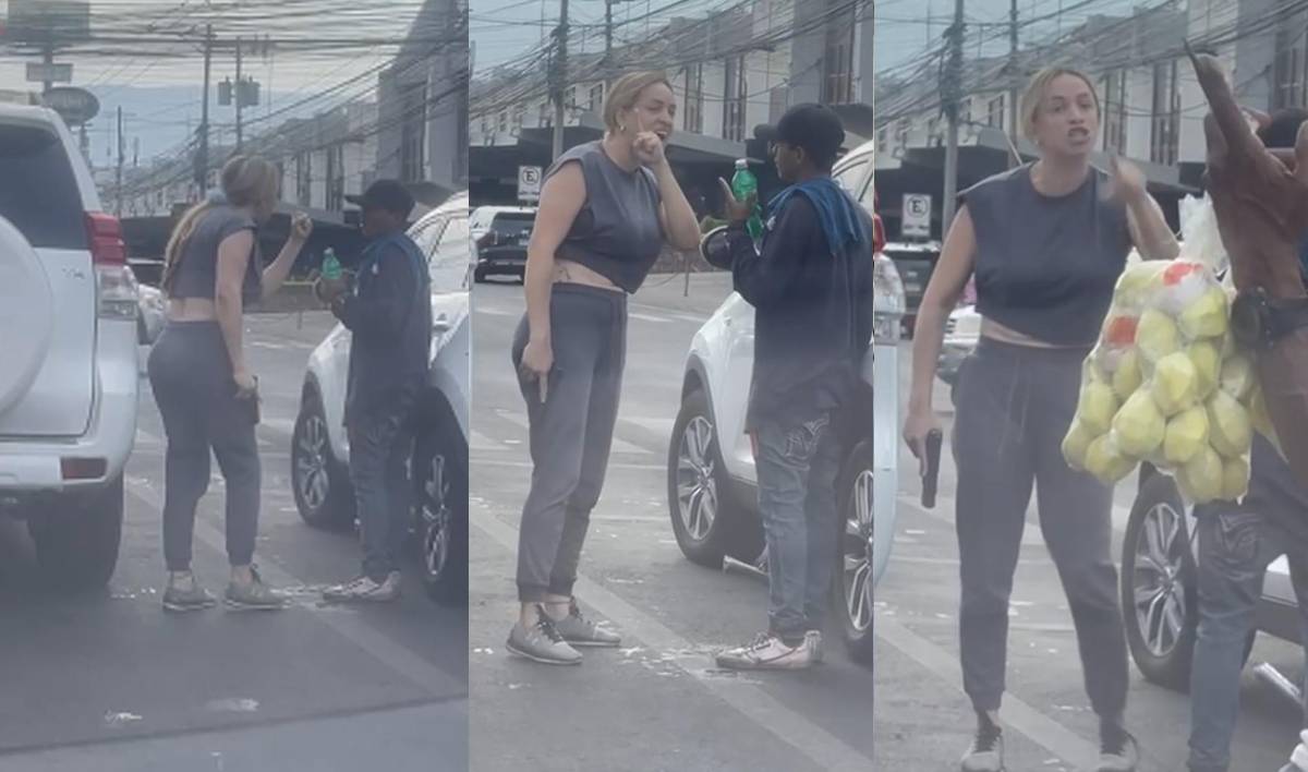 Video de Marysol Mejía que discutió con el limpiador de vidrios.