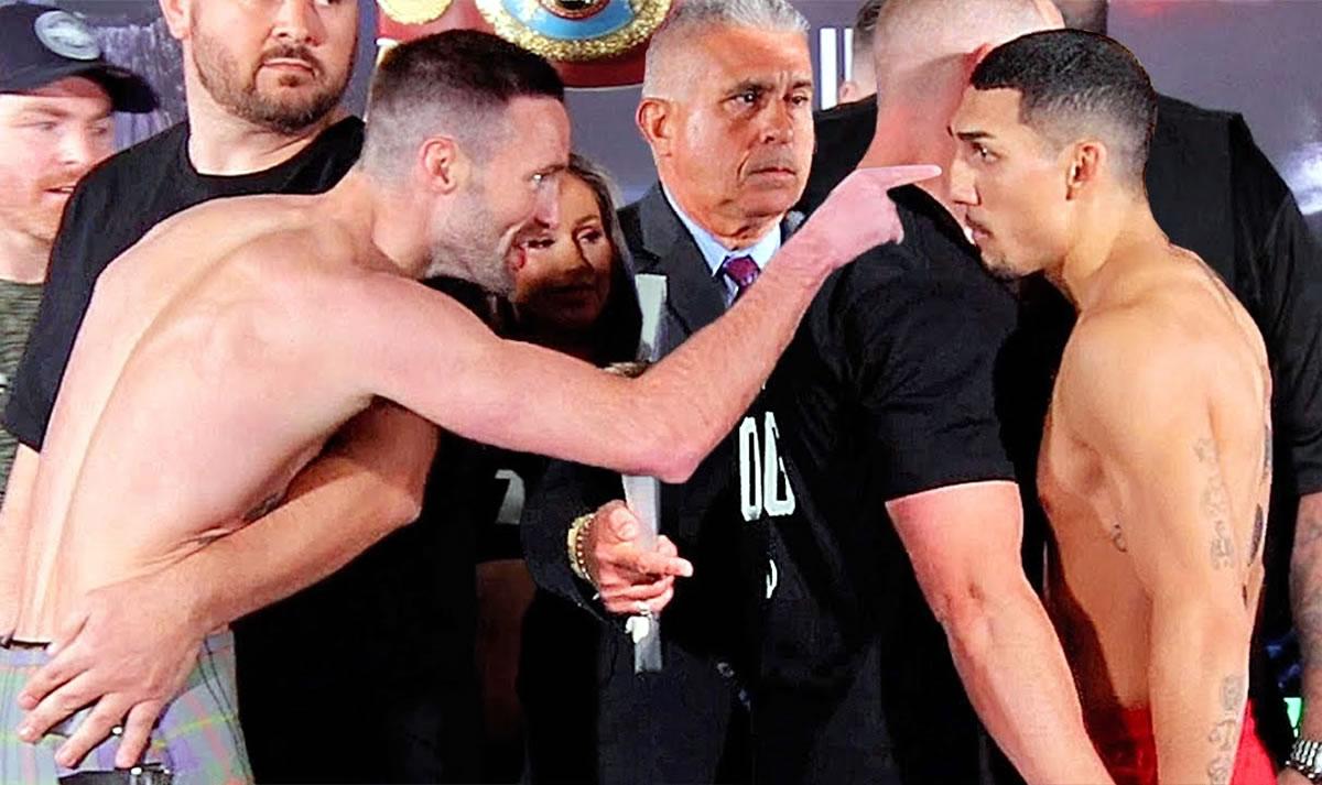 Josh Taylor no paró de provocar a Teófimo López, quien se comportó y no reaccionó de forma violenta.