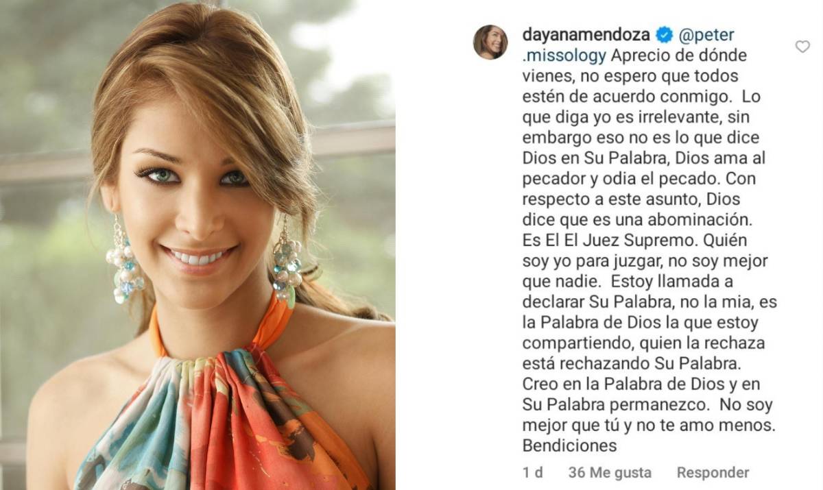 Dayana Mendoza expresó su opinión sobre la comunidad.