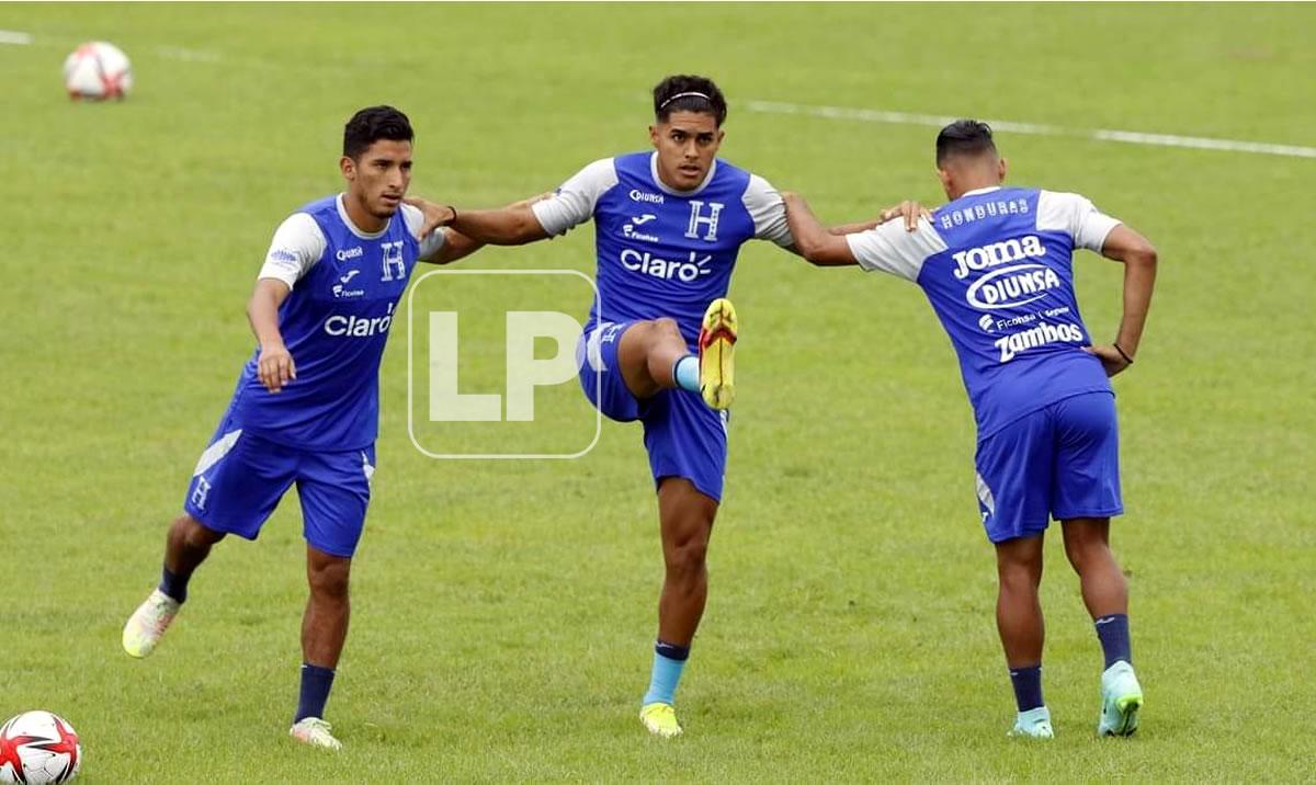 José Mario Pinto, Luis Palma y Edwin Rodríguez, en la práctica.