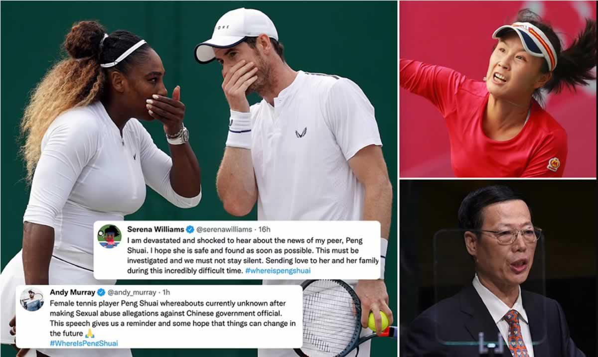 Famosos tenistas como Serena Williams y Andy Murray están conmocionados por la desaparición de Peng Shuai.