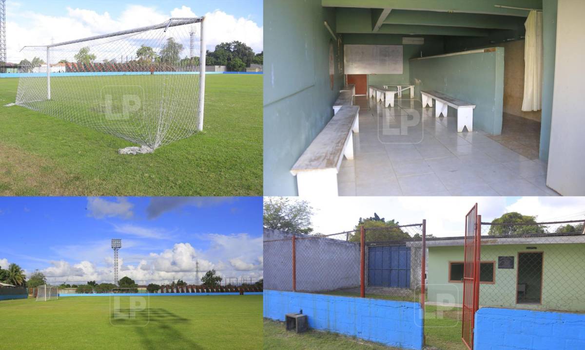 El césped del estadio Rubén Deras de Choloma luce en buenas condiciones.