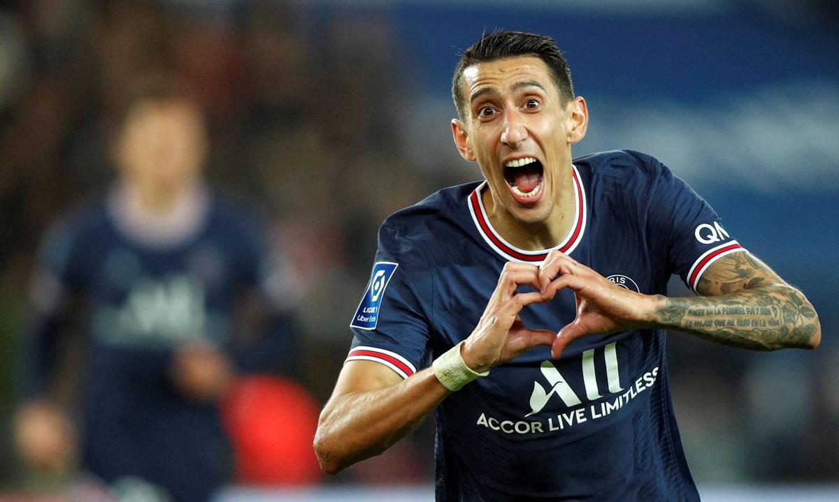 Ángel Di Marío celebrando su gol para la remontada parisina.