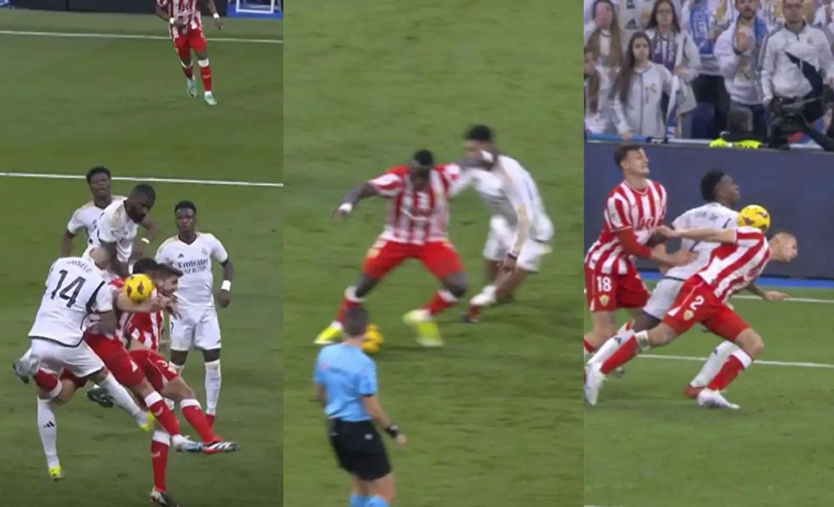 Las polémicas arbitrajes que se dieron en el partido entre Real Madrid y Almería.