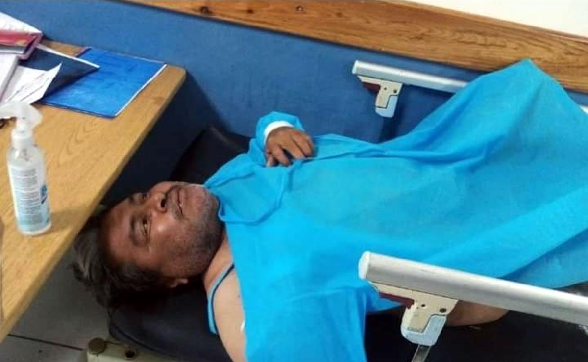 Óscar ‘Maradona’ Cruz en el hospital después de ser atropellado por un carro.