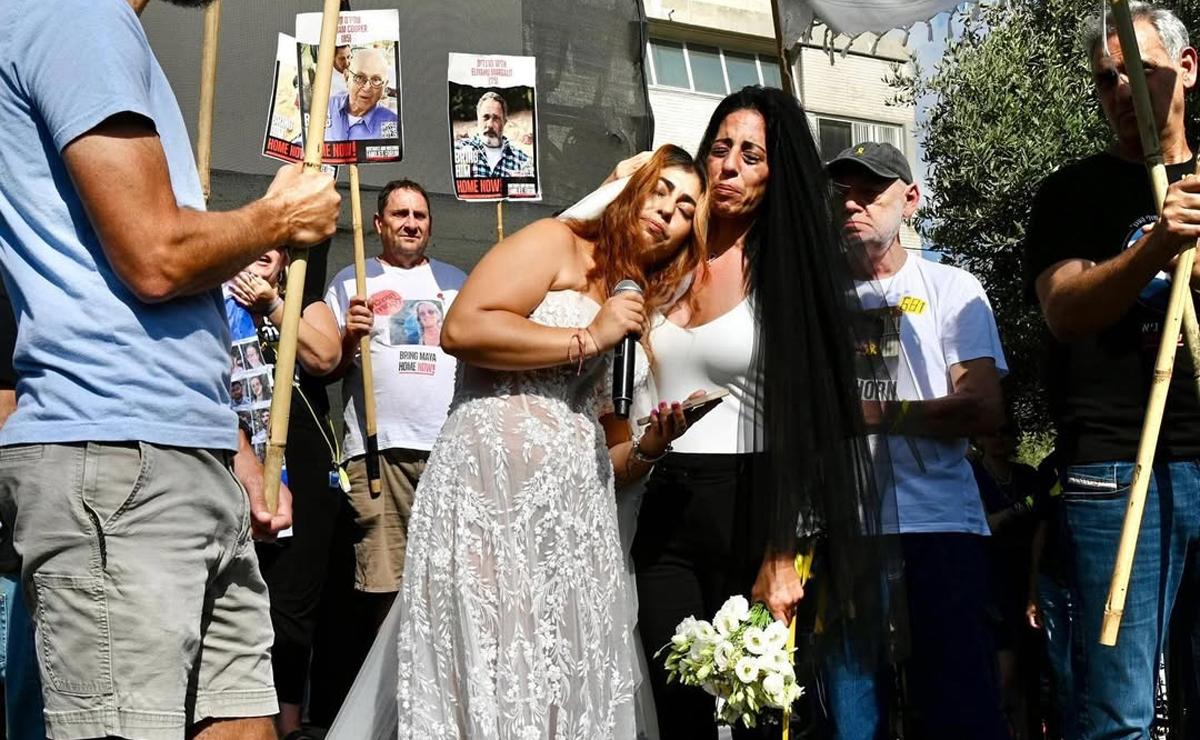 Exrehén mexicana celebra boda simbólica mientras su novio sigue cautivo en Gaza