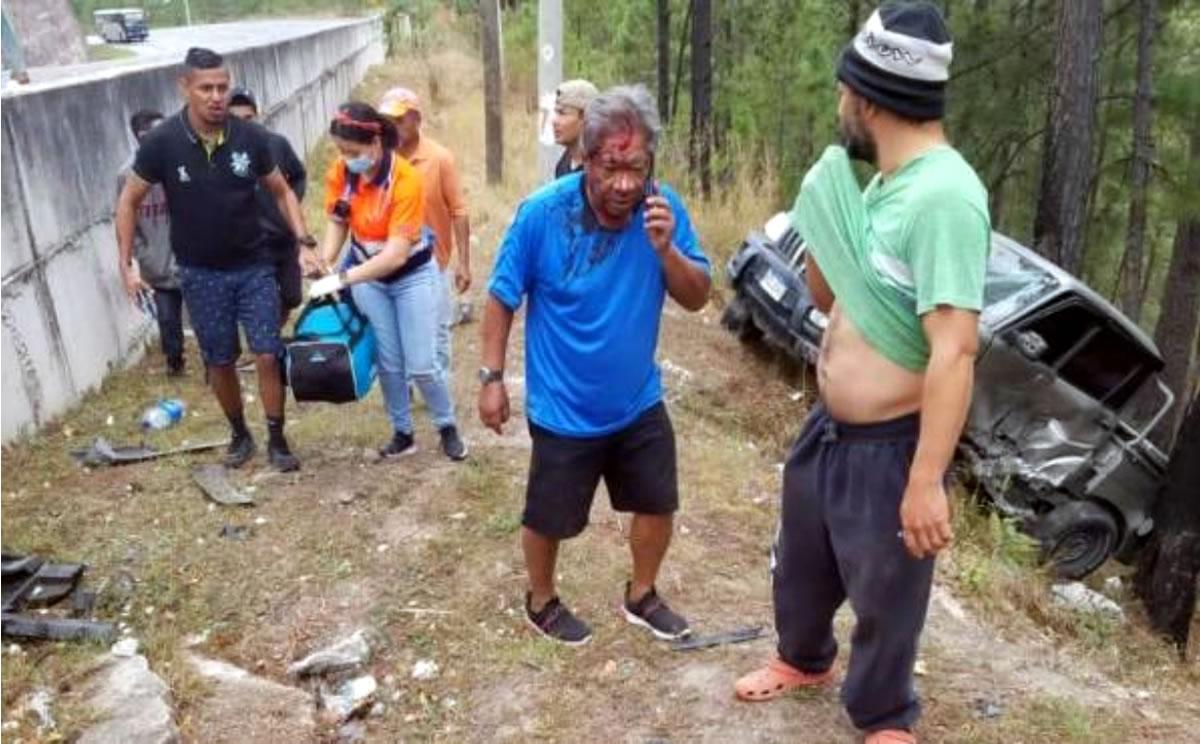 Imagen del accidente que sufrió Ramón Maradiaga en febrero de 2022.