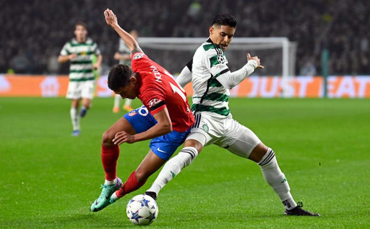 Luis Palma fue de los mejores del Celtic en el duelo contra Atlético de Madrid.
