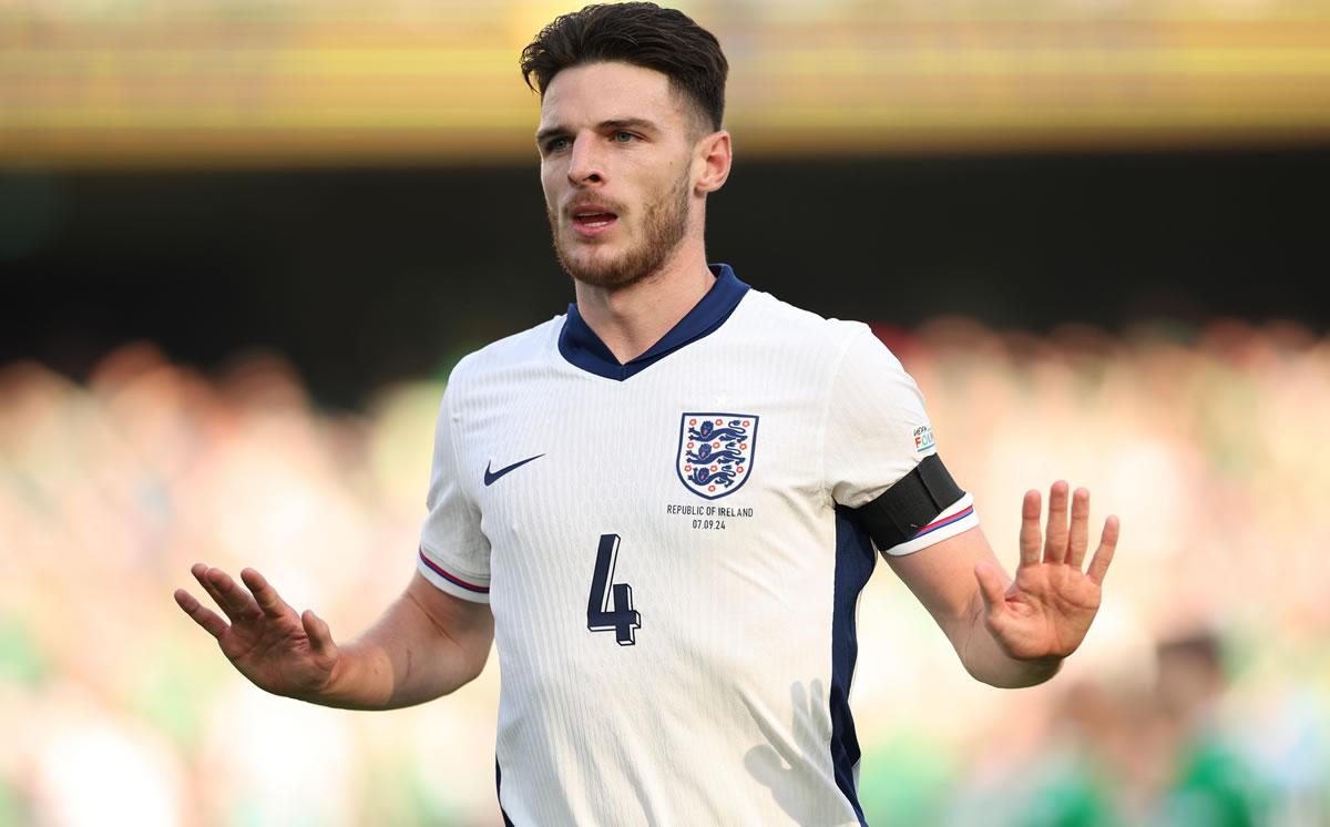 Declan Rice marcó el primer gol de Inglaterra en la UEFA Nations League 2024-25.
