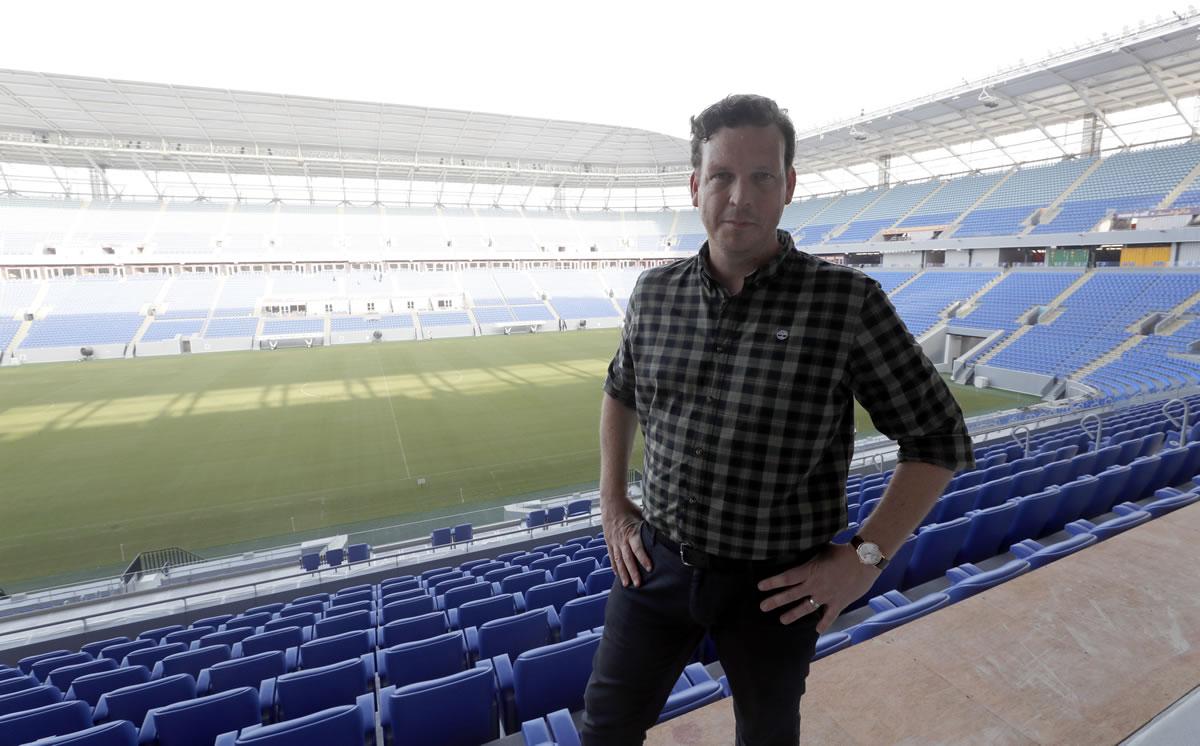 Orjan Lundberg, uno de los responsables en sostenibilidad de Qatar 2022, en el estadio 974.