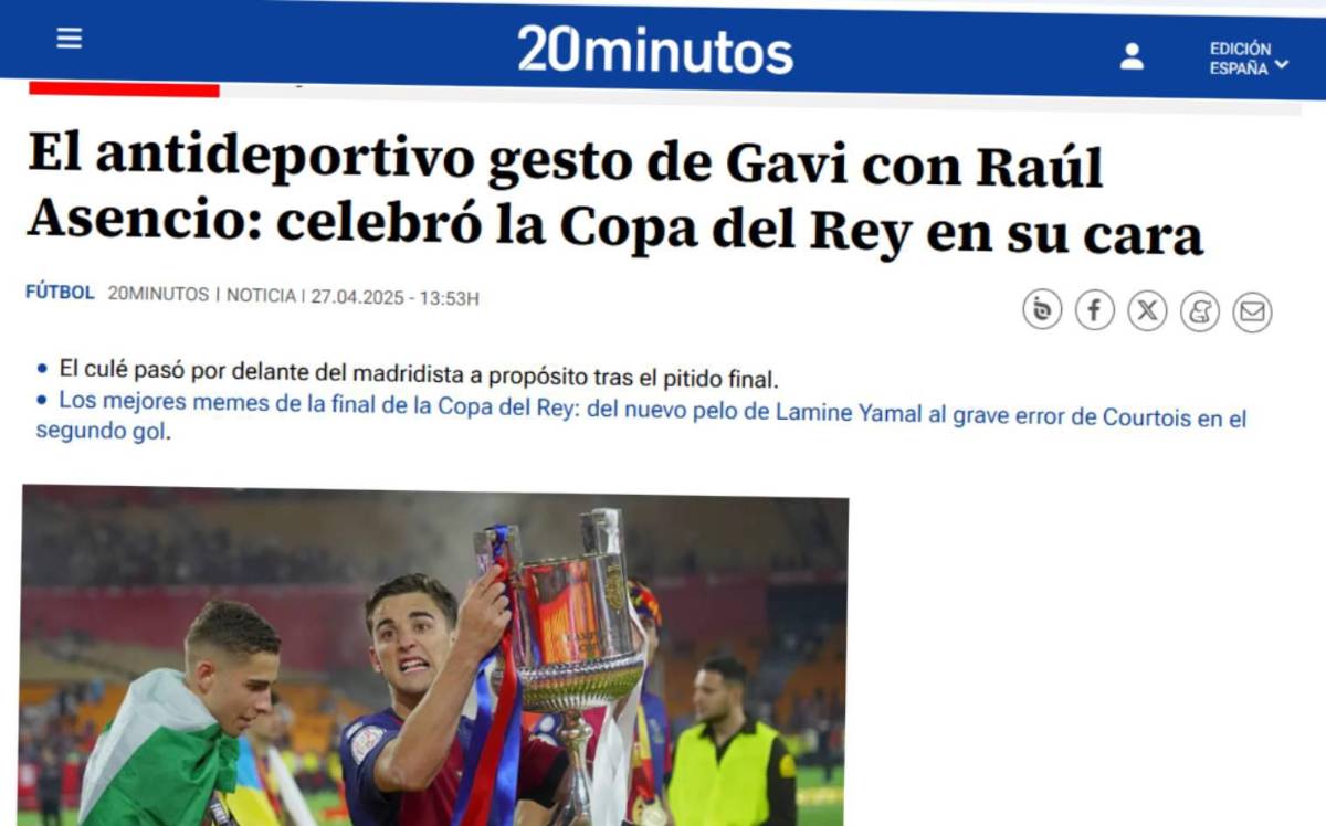 Copa del Rey: Indignación tras descubrir lo que Gavi hizo con Asencio