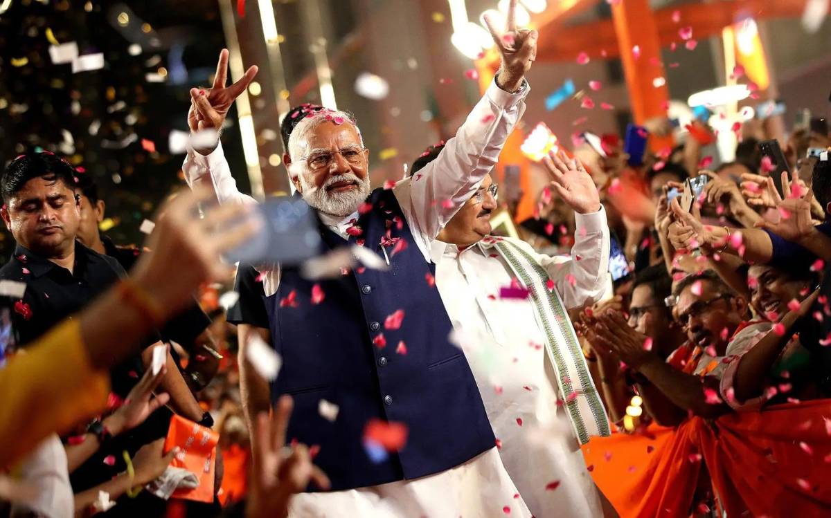 Narendra Modi celebra su triunfo electoral en la India.