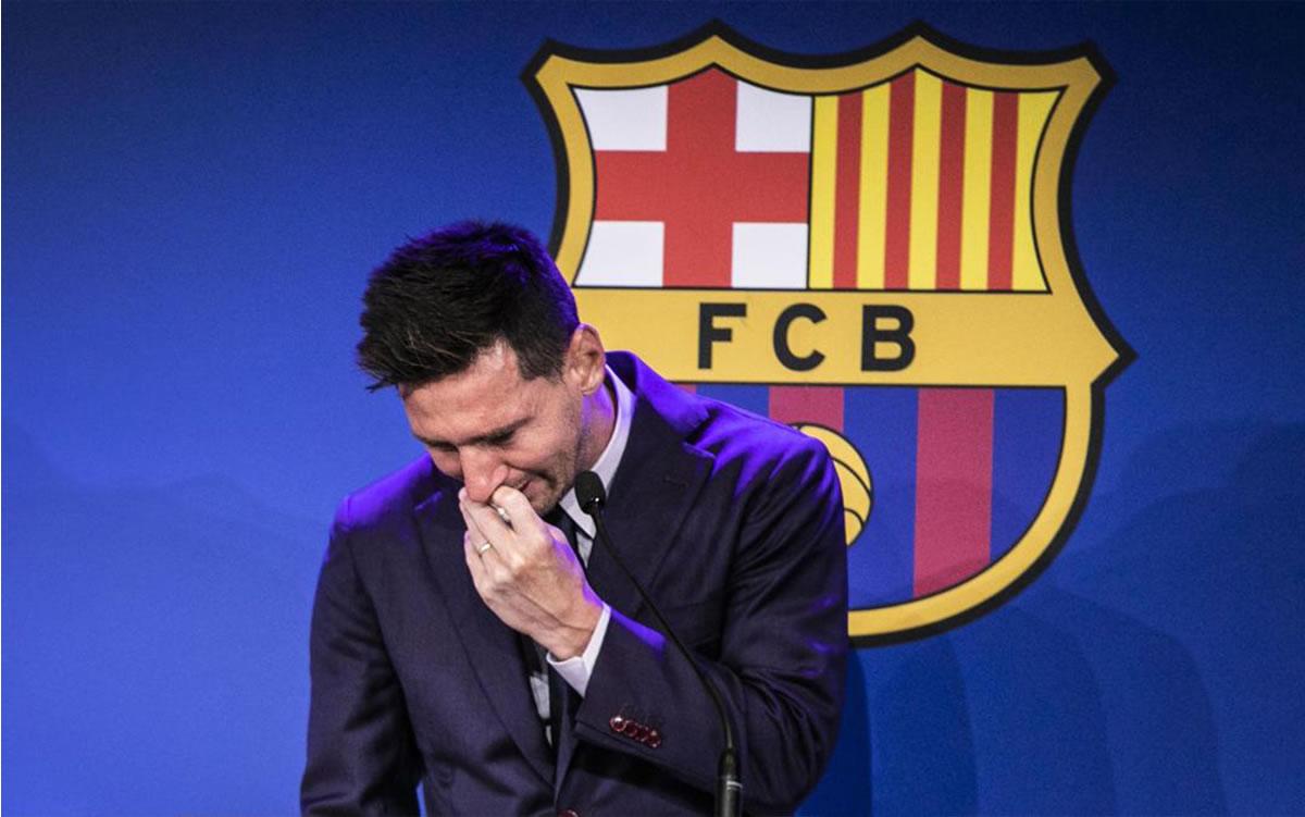 Messi lloró el día de su despedida del Barcelona.