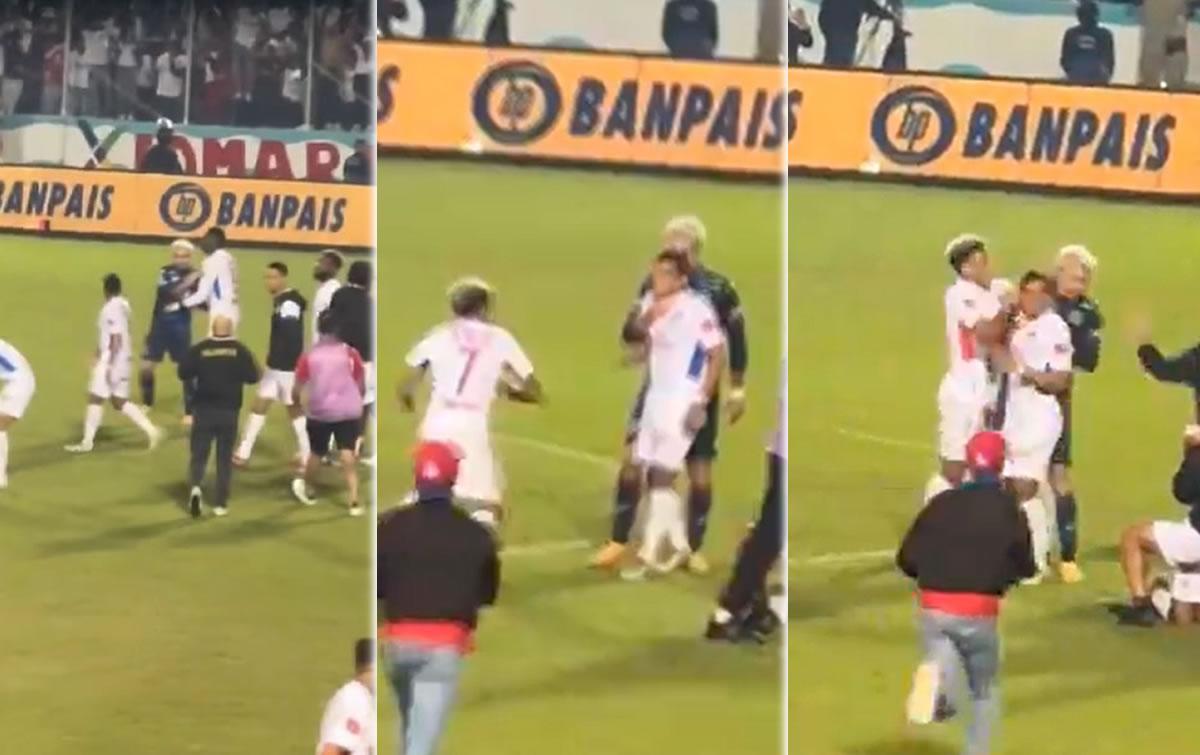 Secuencia de la bronca que protagonizaron Agustín Auzmendi, Edwin Rodríguez y José Mario Pinto.