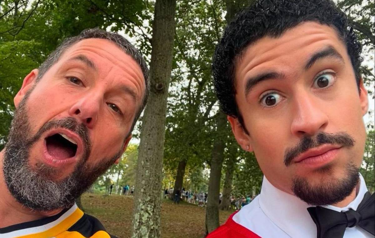 Bad Bunny comparte divertida foto con Adam Sandler