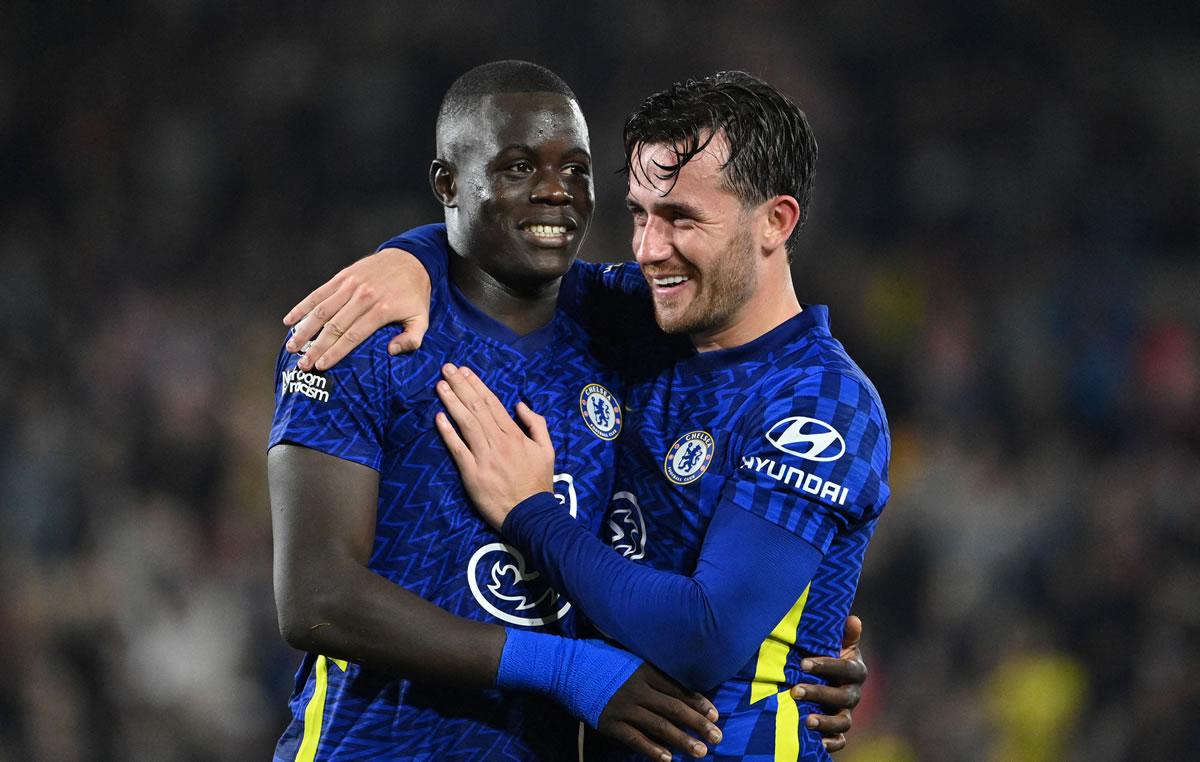 Ben Chilwell festeja con Malang Sarr al final del partido.