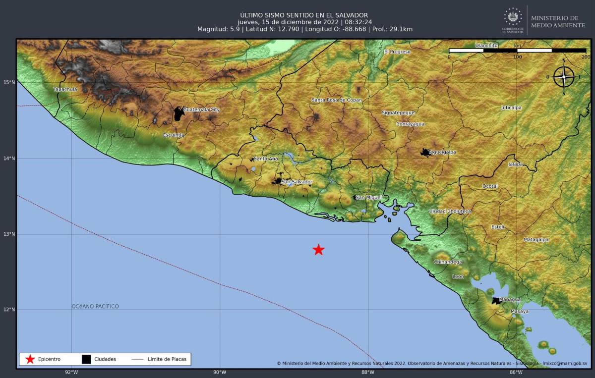 Sismo de magnitud 5,9 en el Pacífico sacudió a El Salvador