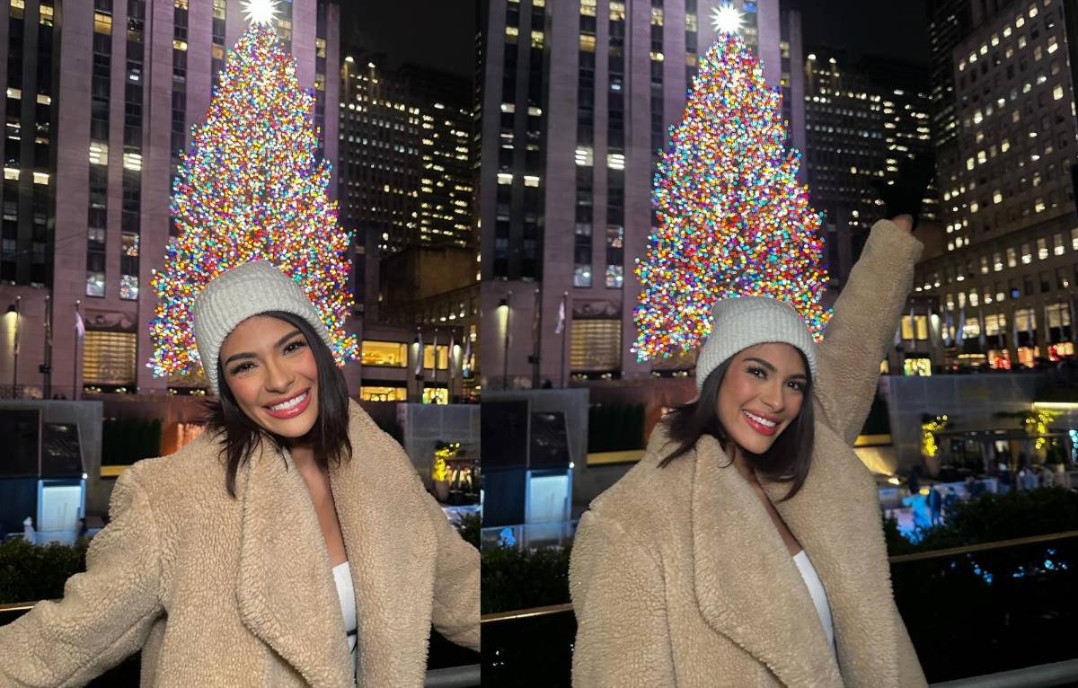 Sheynnis Palacios lloró de alegría al ver el icónico árbol de Navidad en Nueva York