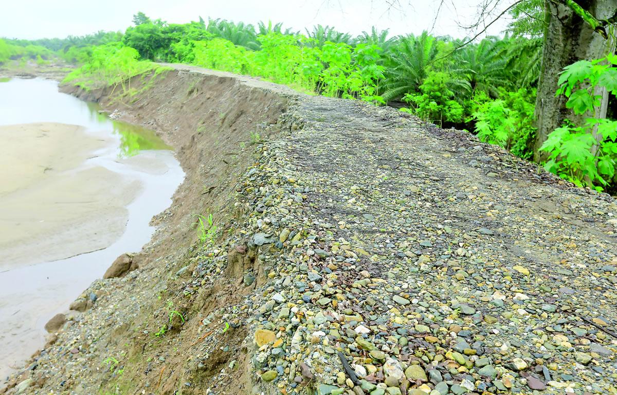 $!En el bordo de El Ceibón también se reportan daños, pese a su reciente construcción.