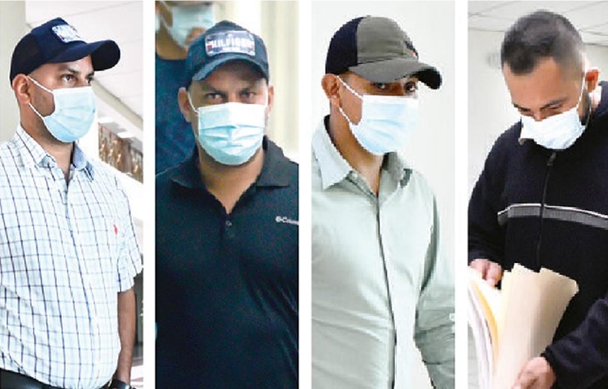 Los acusados : Denis Estrada, Wilson Durón, Bayron Ramos y Walter Muñoz.