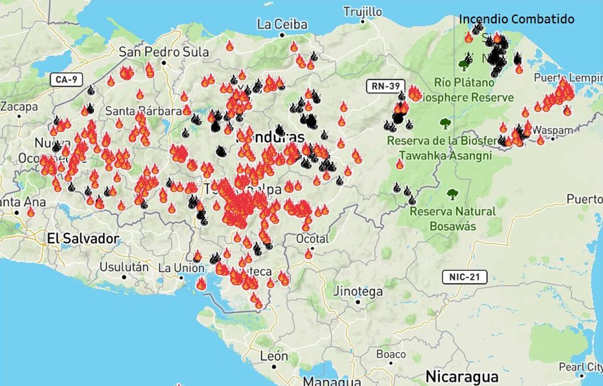 Las llamas arden en todo el país con al menos 839 incendios activos