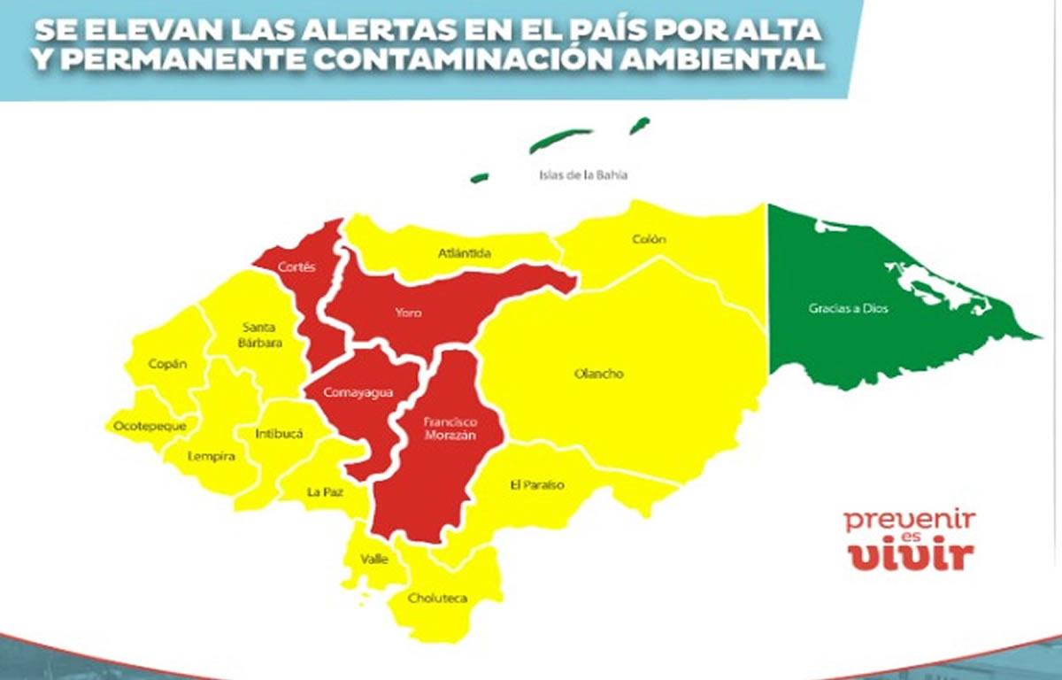 Alerta roja en cuatro departamentos: Copeco recomienda teletrabajo por contaminación