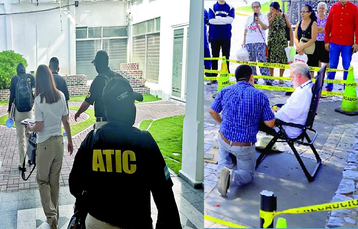 <b>Agentes de la Atic secuestraron documentación en las oficinas municipales, mientras el alcalde Conteras inició una huelga de hambre para reclamar al gobierno las transferencias monetarias. Fotos: MOISÉS VALENZUELA.</b>