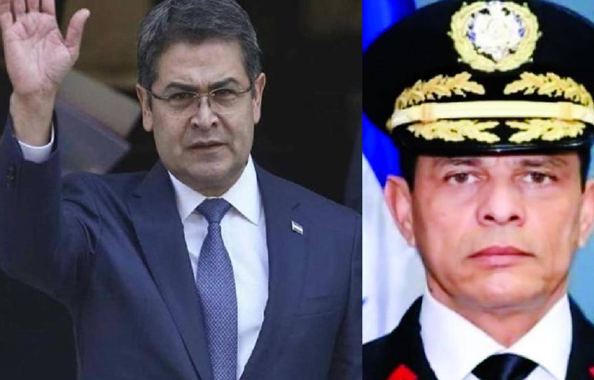 $!En la jornada de ayer se mostraron durante el juicio fotografías de Juan Orlando junto a Pepe Lobo y Óscar Nájera. También se hizo viral una fotografía de Juan Orlando y el general Tulio Armando Romero en una celebración. El general fue uno de los testigos presentados por la defensa. Bus en el que viaja JOH.