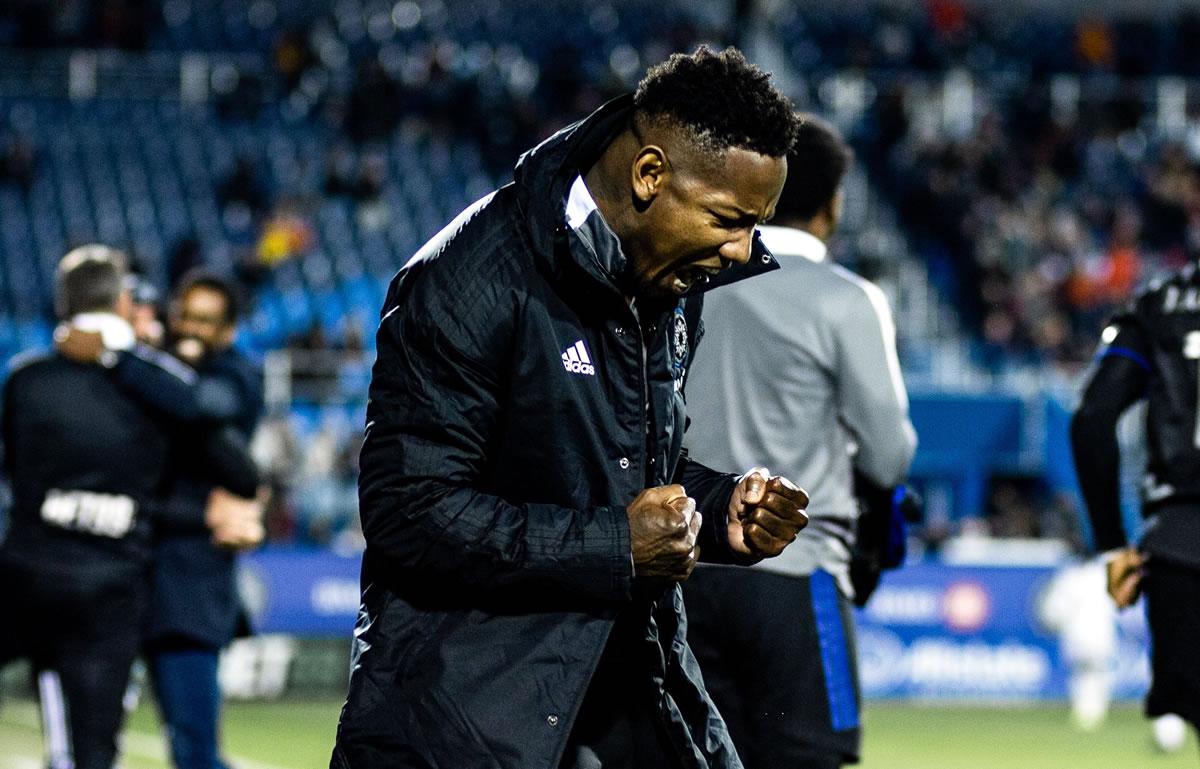 El grito eufórico de Romell Quioto para celebrar el triunfo tras el pitazo final.