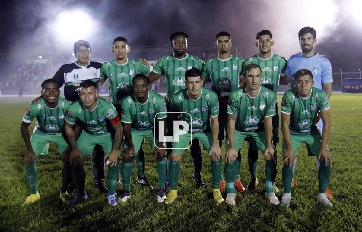 Los jugadores de Platense que jugaron de inicio en Santa Bárbara.