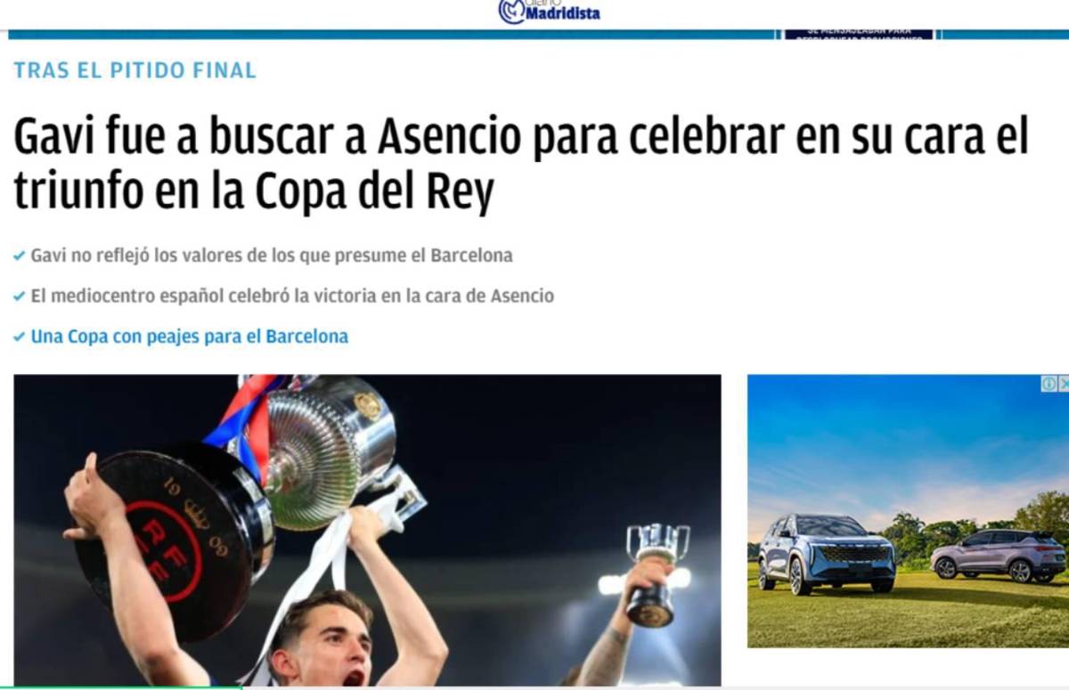 Copa del Rey: Indignación tras descubrir lo que Gavi hizo con Asencio