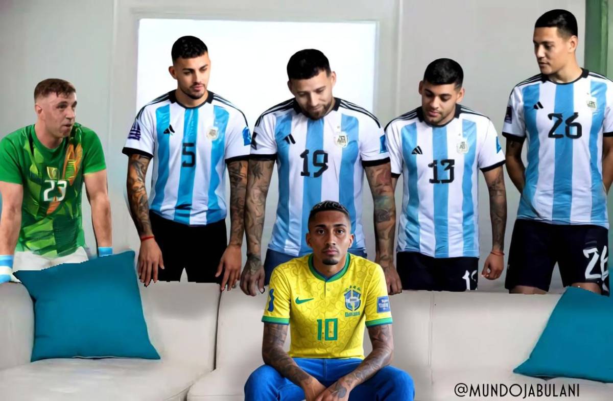 Memes de la goleada de Argentina a Brasil: burlas a Raphinha y Vinicius
