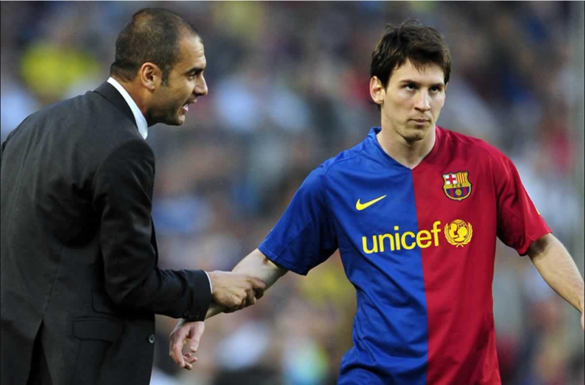 Messi fue dirigido por Pep Guardiola en el FC Barcelona.
