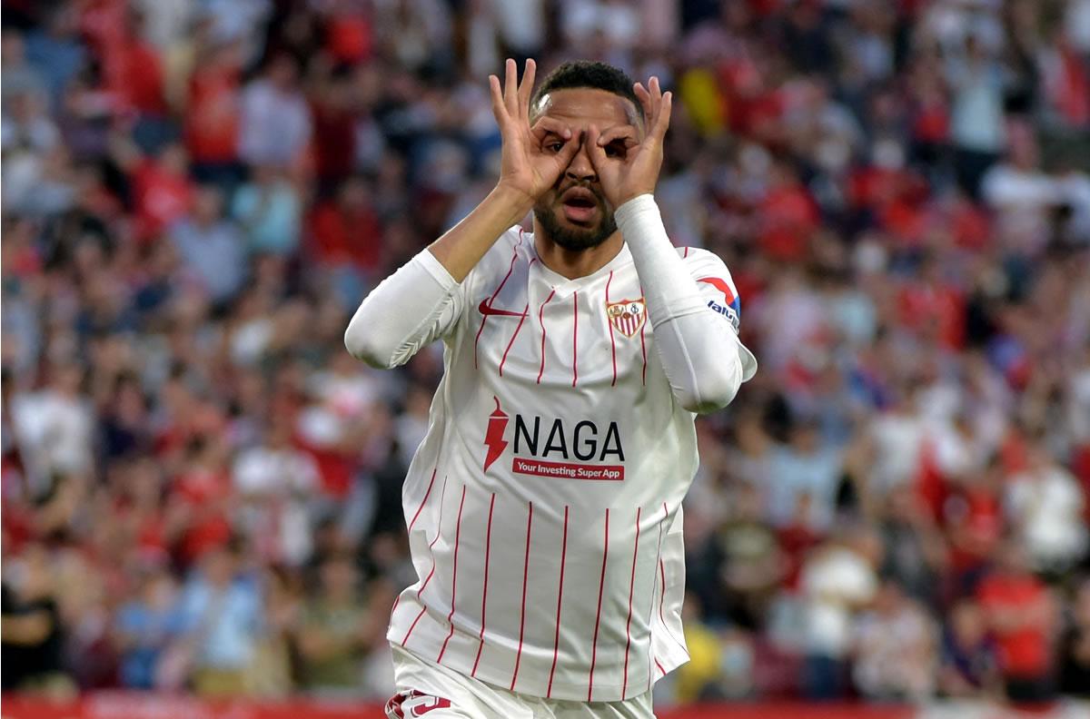 Así celebró Youssef En-Nesyri su gol para poner en ventaja al Sevilla.