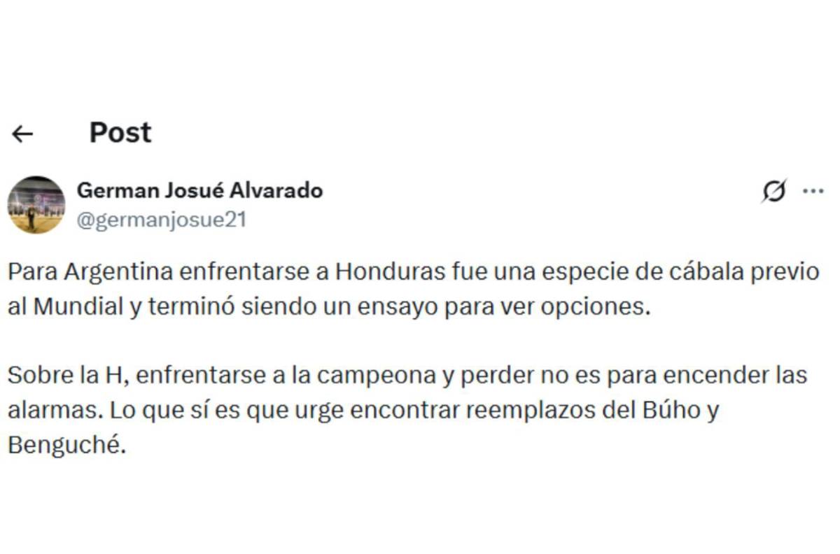 Futbolista de Liga Nacional señala al Búho Meléndez tras el Argentina - Honduras
