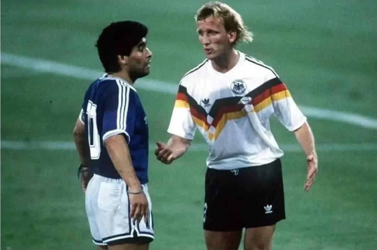 Brehme marcó, de penal, el gol de la victoria de Alemania en la final de Roma contra la Argentina de Maradona en 1990.