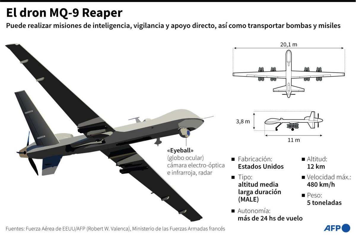 Estados Unidos publica un video del choque del caza ruso con su dron