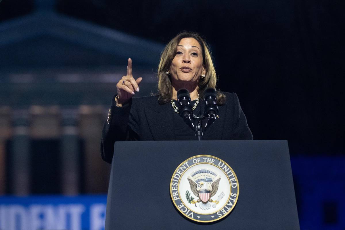 La vicepresidenta estadounidense y candidata demócrata a la Casa Blanca, Kamala Harris, este lunes en un mitin en Filadelfia.