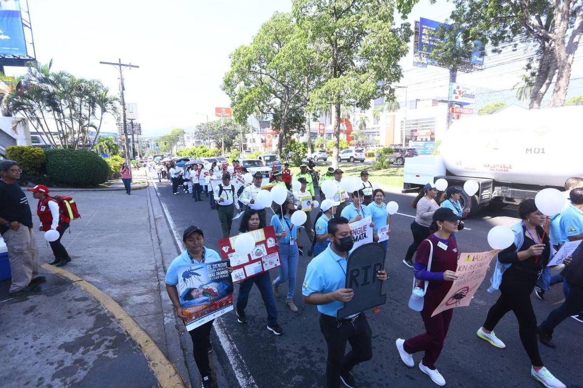 Imágenes de la marcha “Todos contra el dengue” en San Pedro Sula