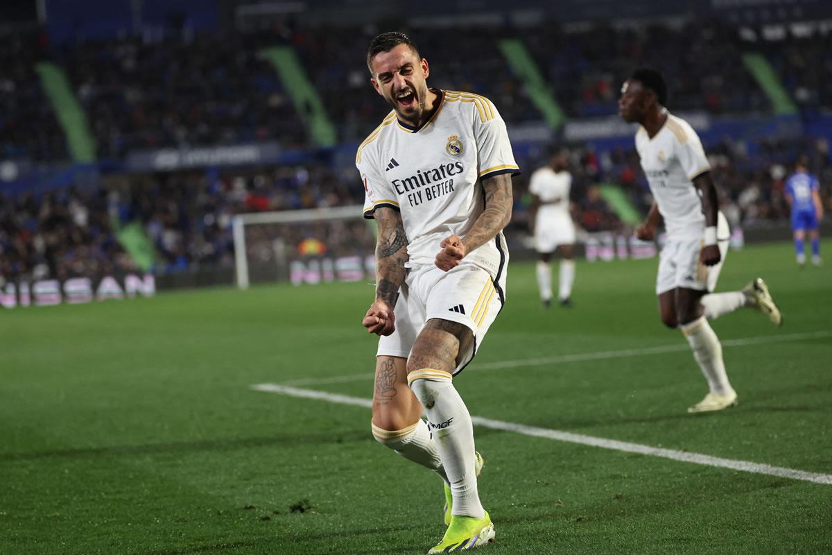 Joselu fue la figura del partido con un doblete para el triunfo del Real Madrid ante el Getafe.