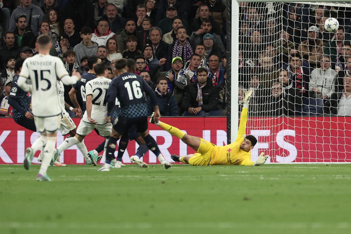 Así definió Brahim Díaz para su gol, zurdazo por arriba para vencer al portero del Sporting Braga.