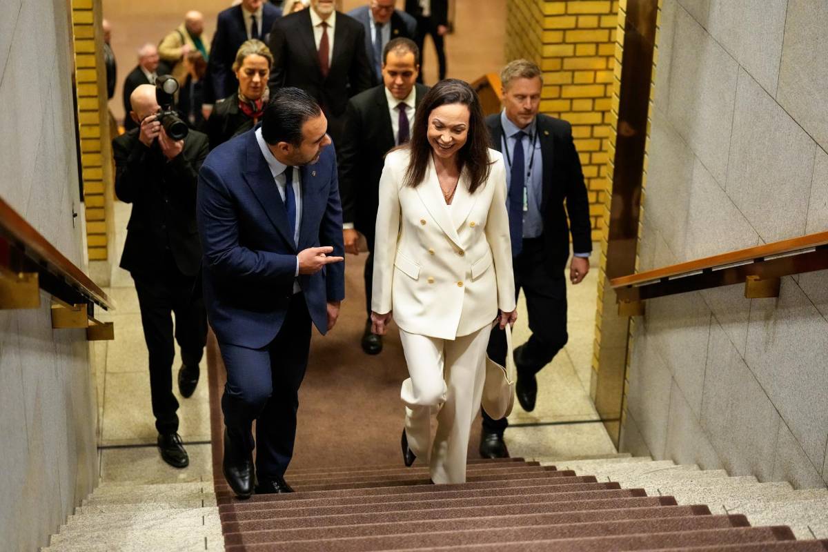 Las imágenes de la llegada de María Corina Machado a Noruega