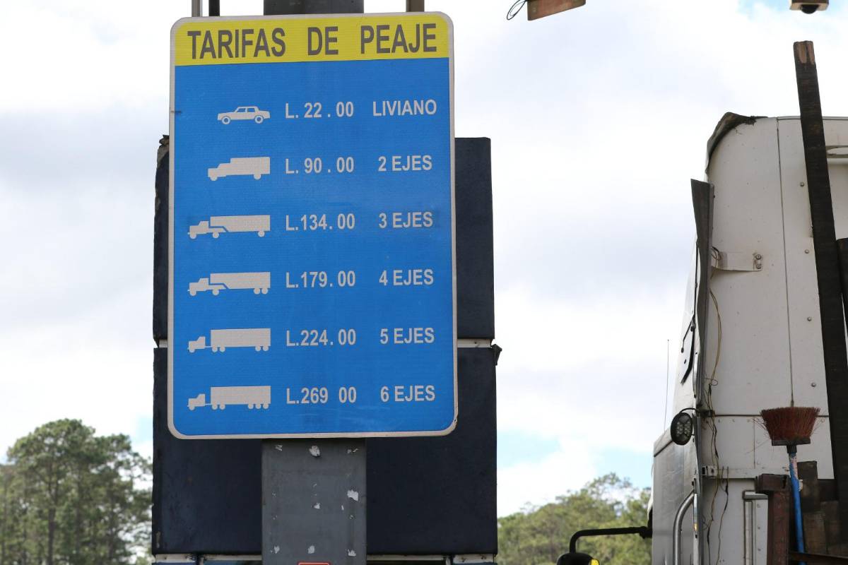 Así están actualmente los precios de peaje en Honduras.