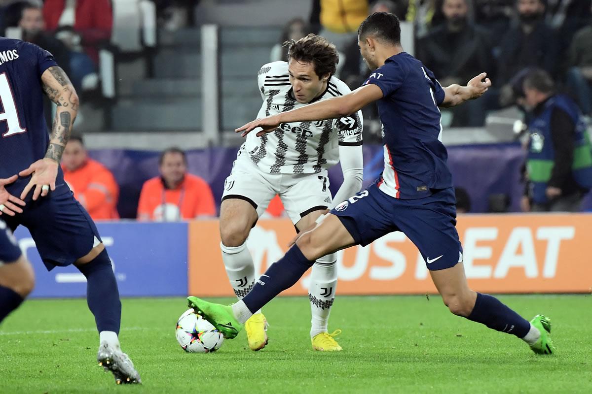 Federico Chiesa volvió a jugar con la Juventus diez meses después de su lesión en la rodilla izquierda.
