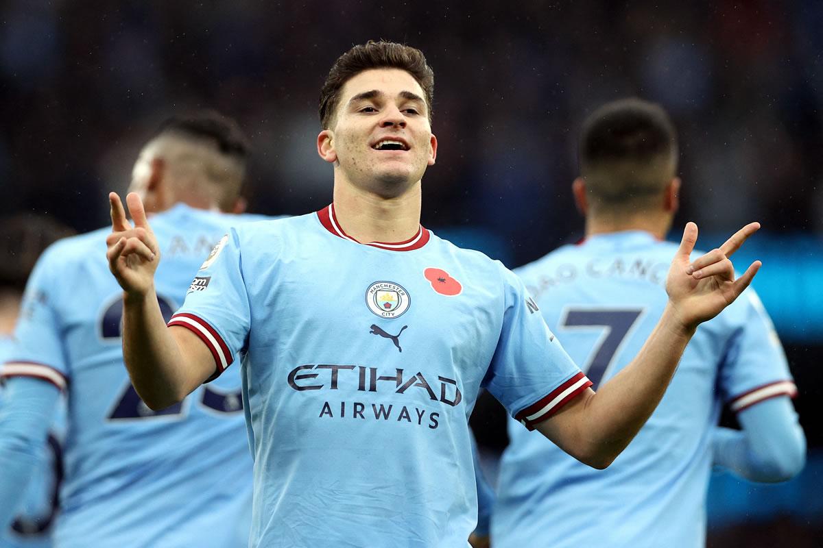 Julián Álvarez puso a ganar al Manchester City en el partido ante el Fulham.