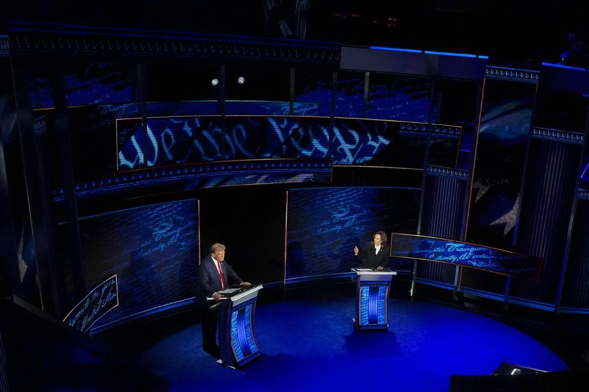 <p>Fotografía del debate del 10 de septiembre entre los candidatos presidenciales Donald Trump y Kamala Harris.</p>